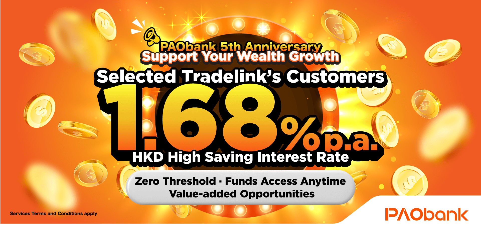 PAObank 5th Anniversary Support Your Wealth Growth